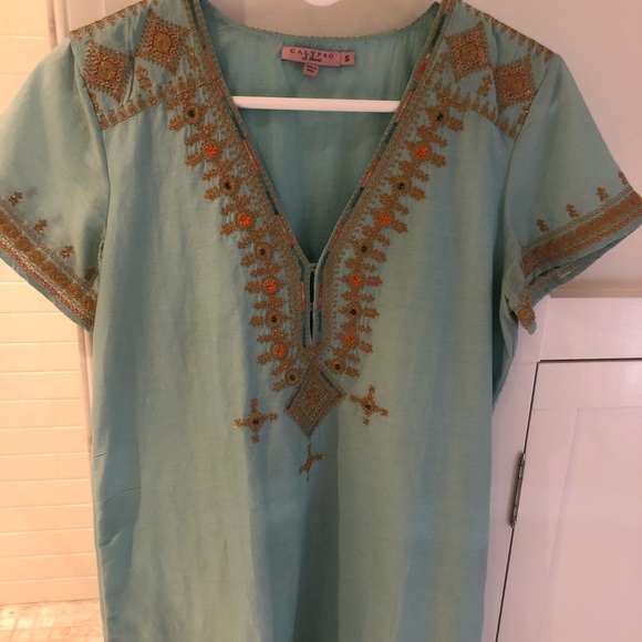 Calypso Marija Embroidered Cotton-Blend Dress - Picture 2 of 6